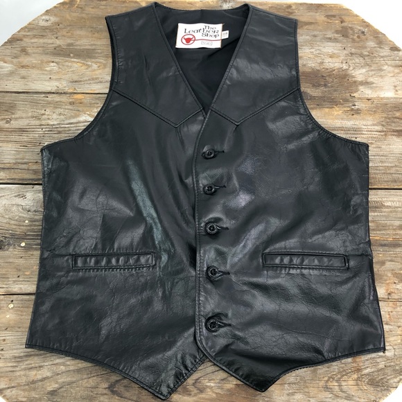 1970’s Vintage Leather Vest - Picture 1 of 8
